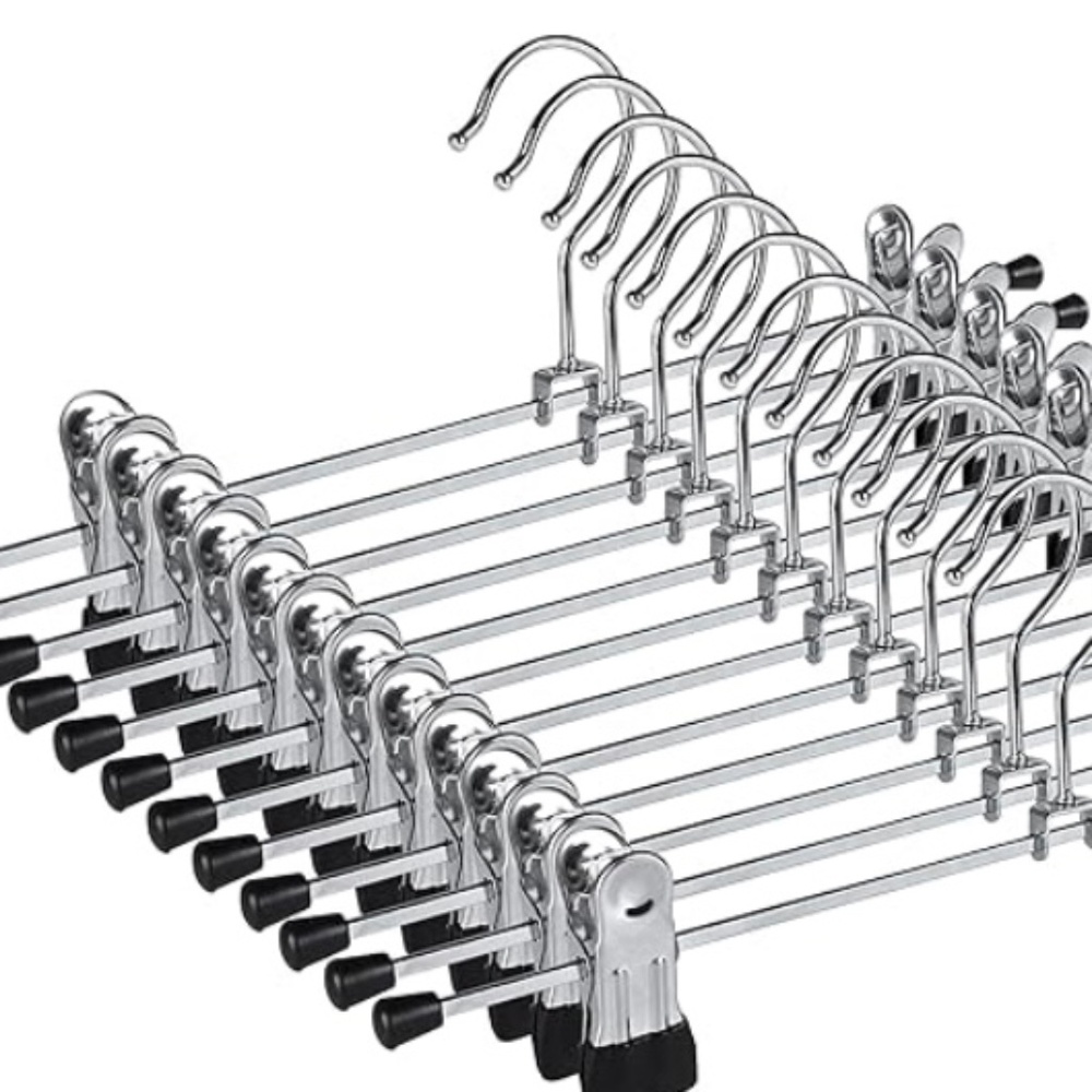 NORTHERN BROTHERS Pants Hangers 12PCS Skirt Hangers with Clips Hangers for Pants